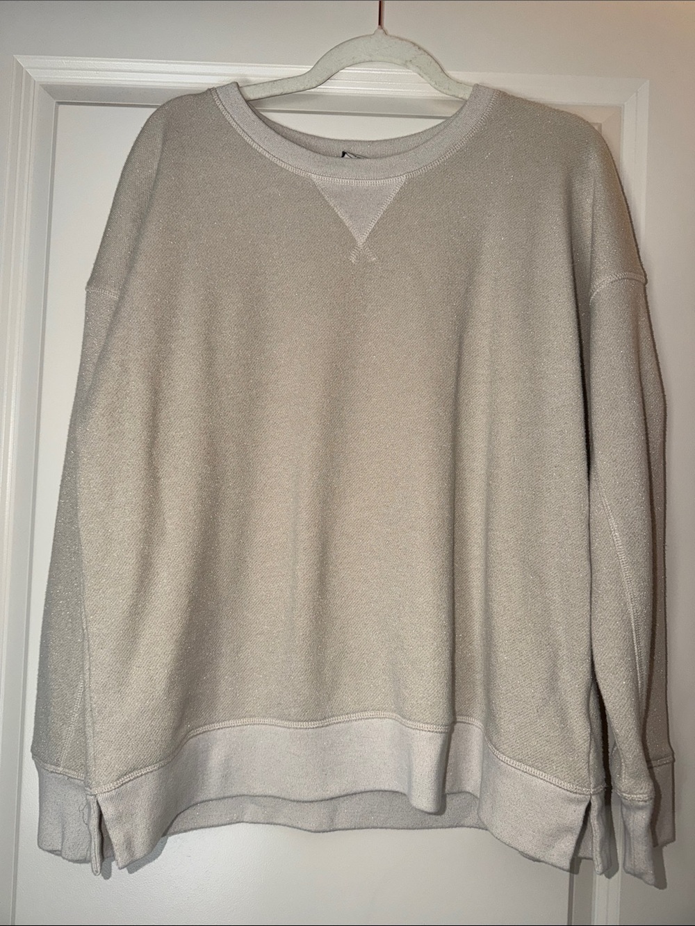 Women's Relaxed Crewneck Sweater - Light Beige/Cream
